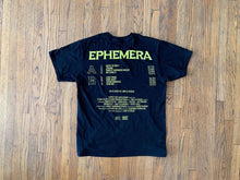 Load image into Gallery viewer, EPHEMERA Album T-Shirt - Yellow on Black
