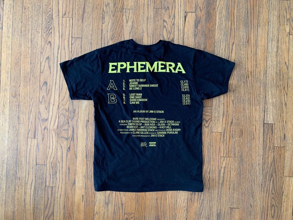 EPHEMERA Album T-Shirt - Yellow on Black